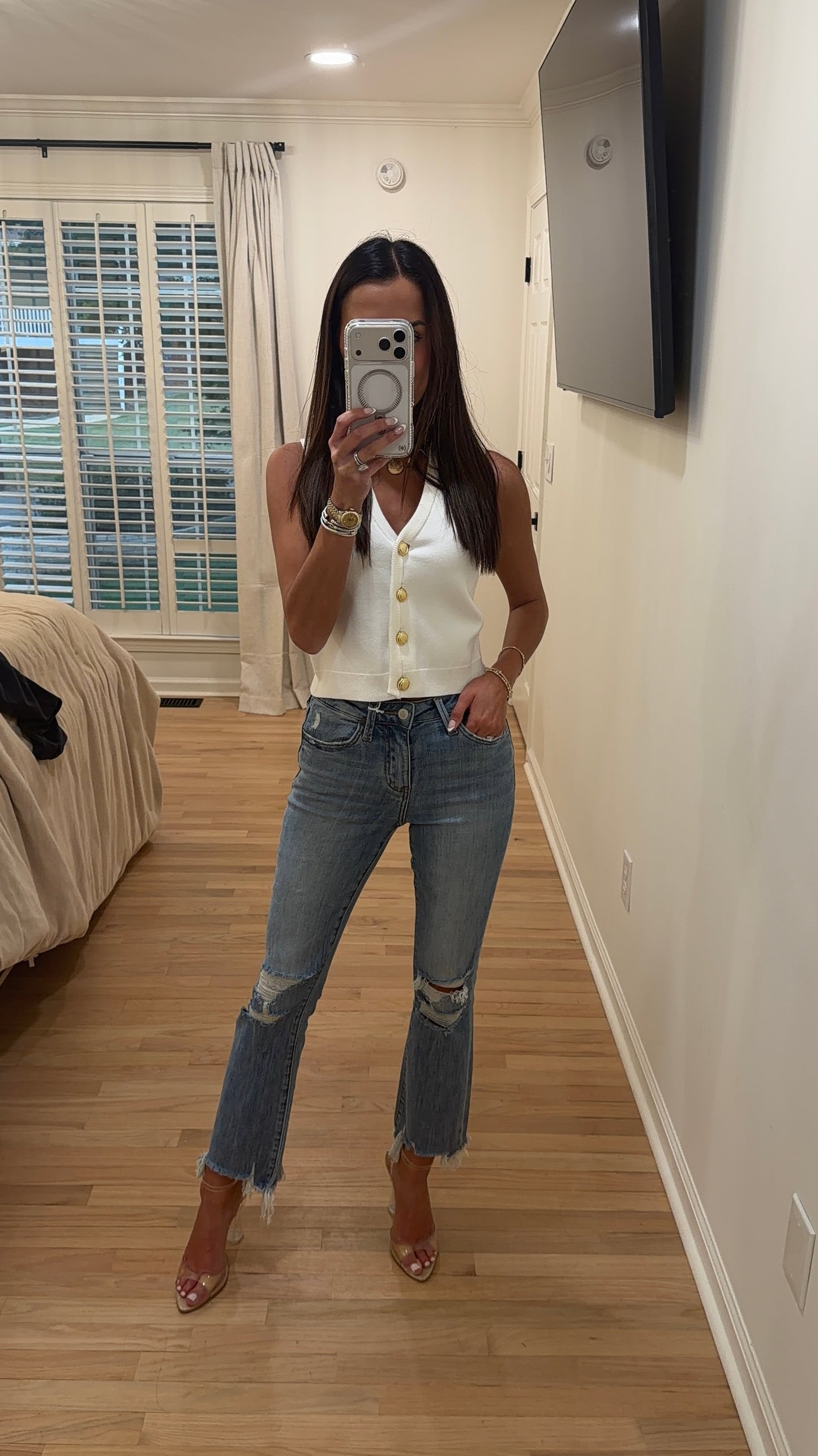 High-Rise Cropped Flare Jeans