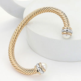Twisted Cable Pearl Cuff