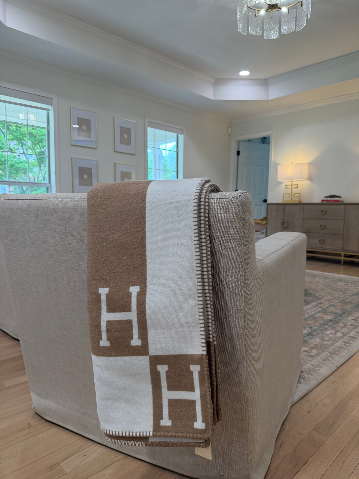 H Reversible Throw Blanket
