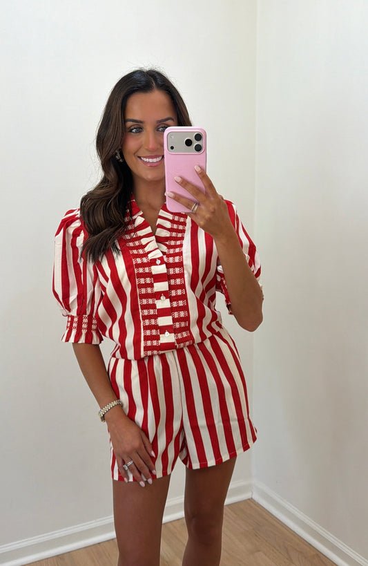 Red & White Stripe Set