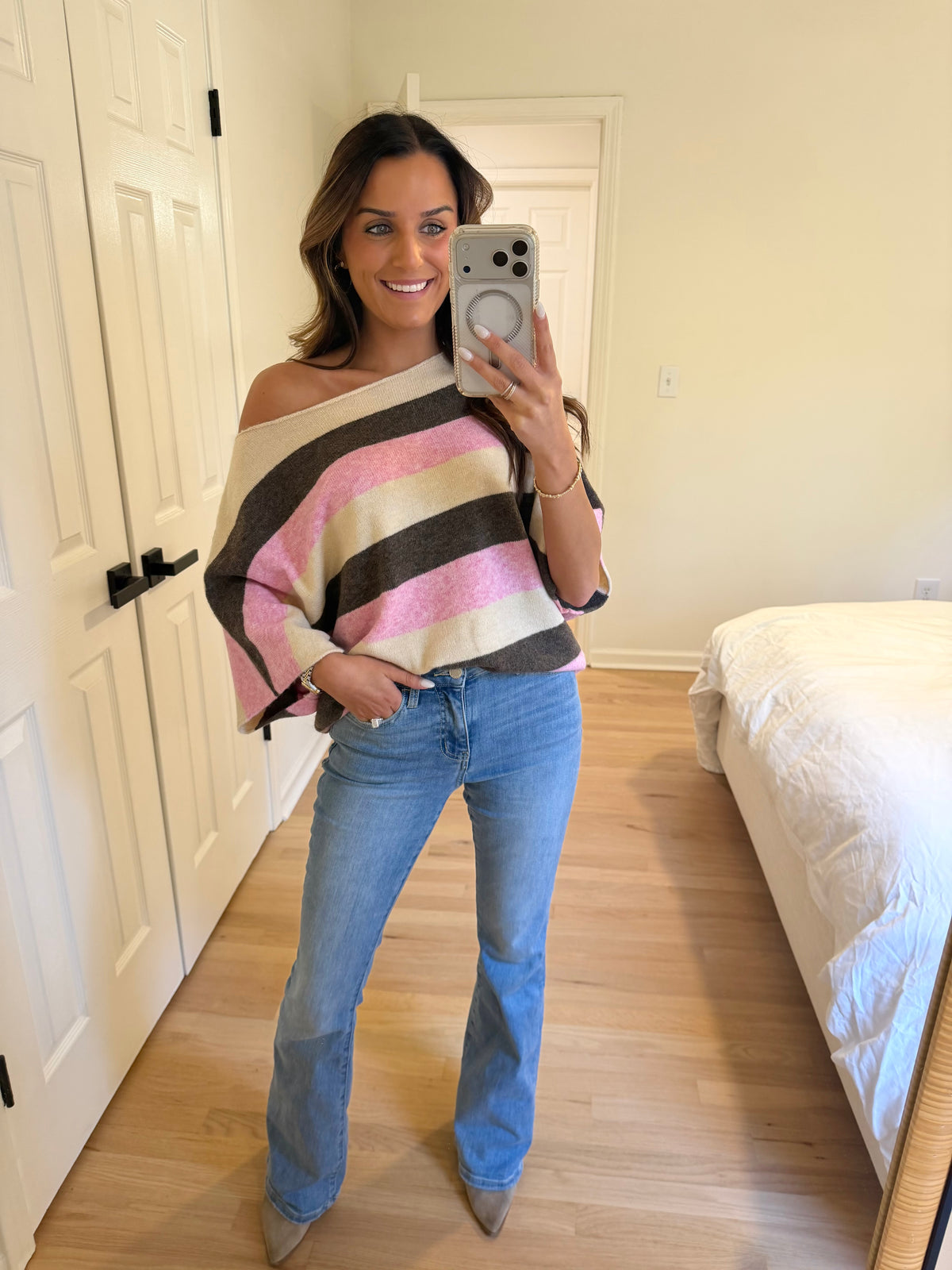 Relaxed Stripe Dolman Knit