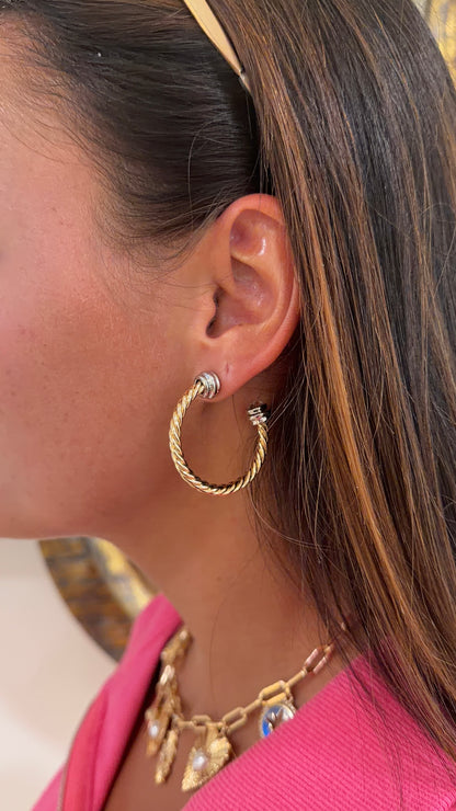 Gold & Silver Twisted Hoops
