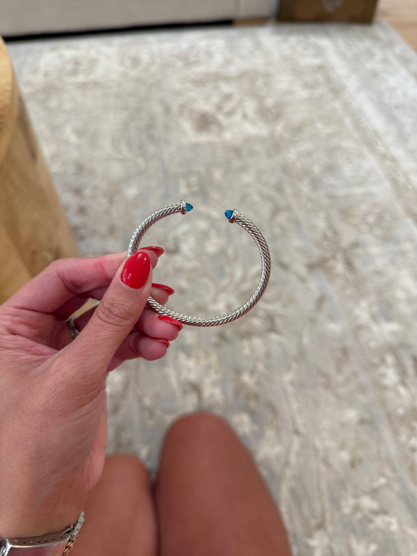 Stone Cuff Bracelet - Blue