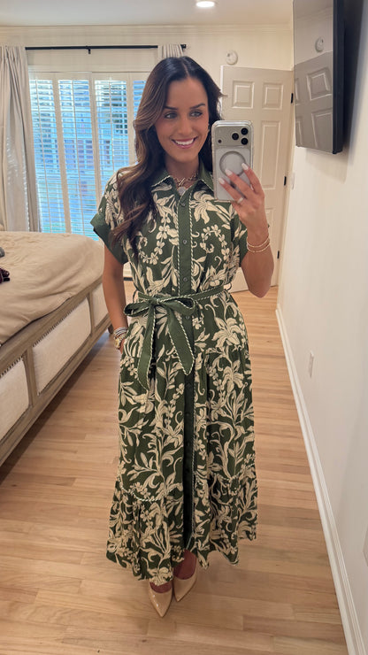 Meadow Midi Dress - Olive