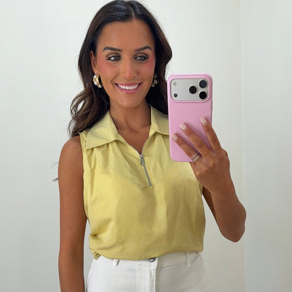 Half Zip Bubble Top