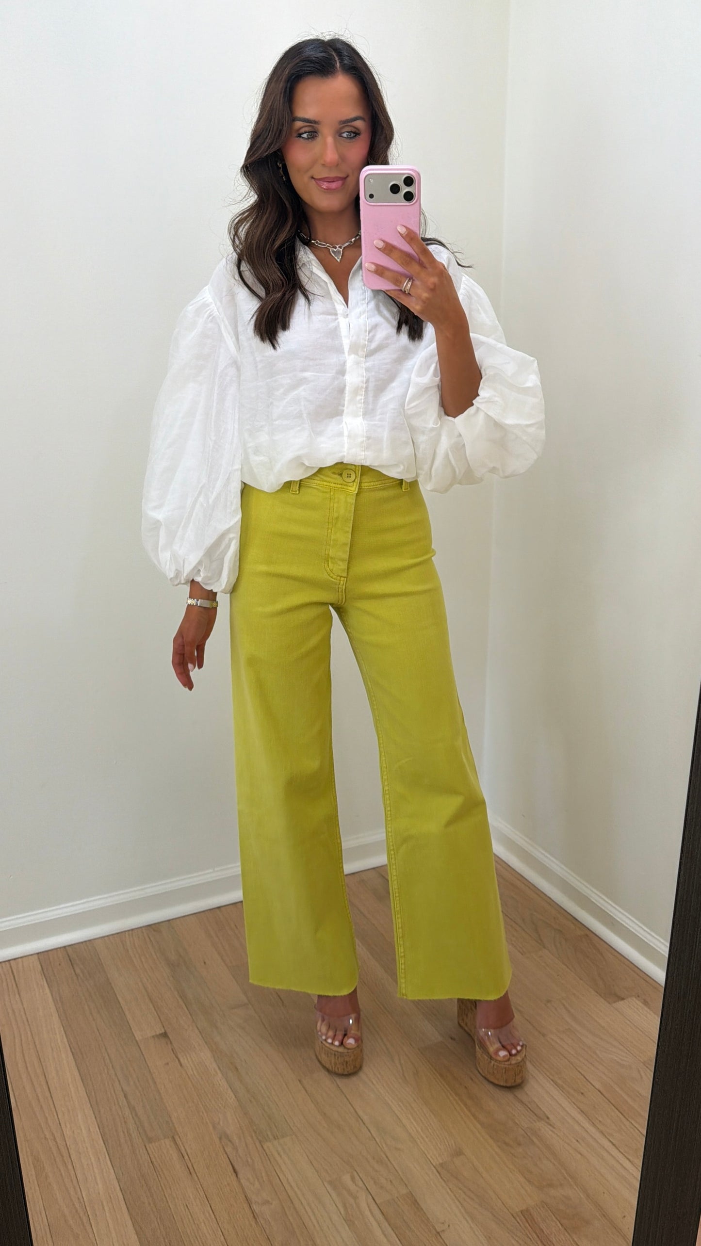 Straight Wide-Leg Lemon Jeans