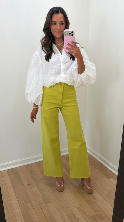 Straight Wide-Leg Lemon Jeans