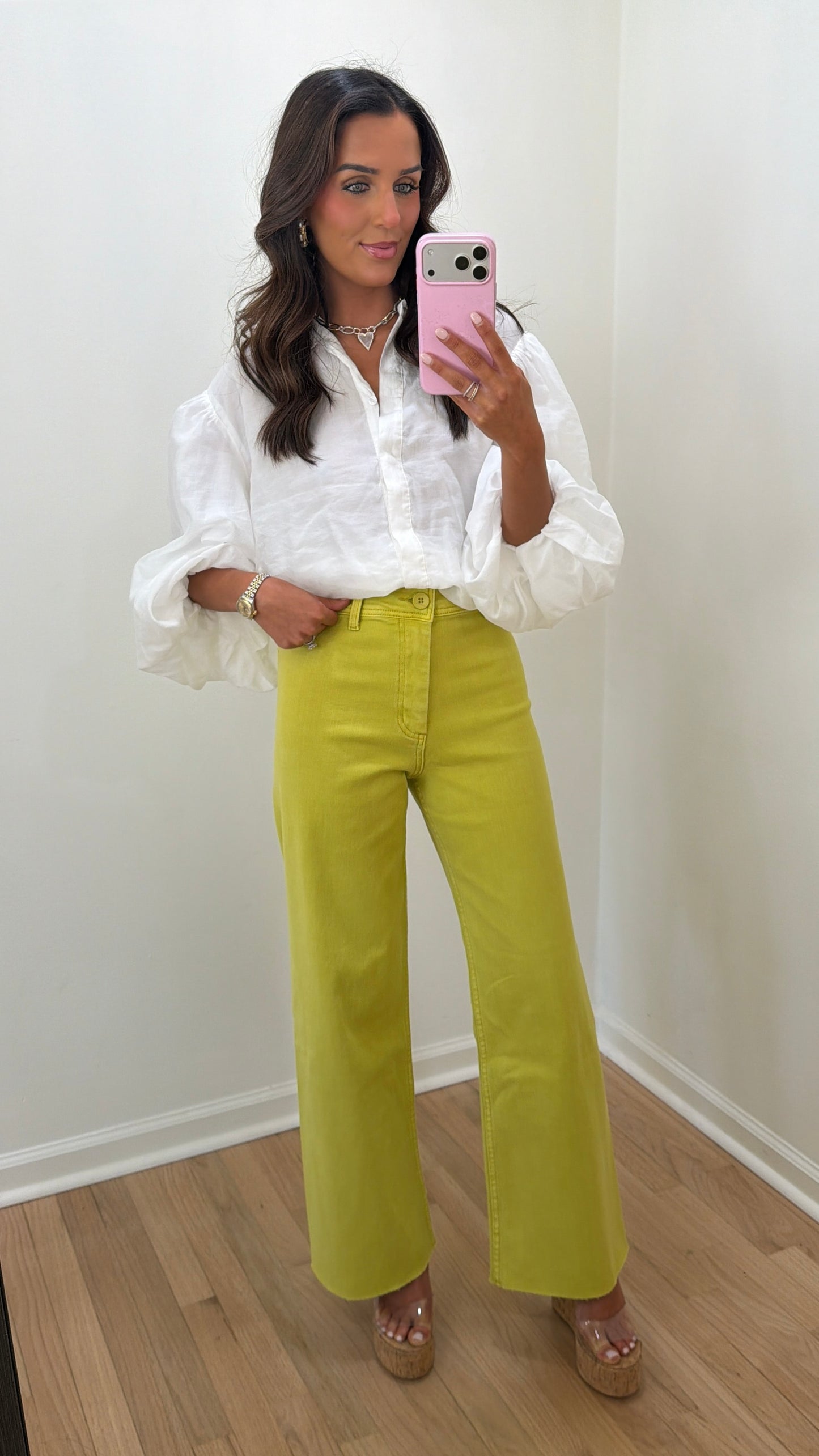 Straight Wide-Leg Lemon Jeans