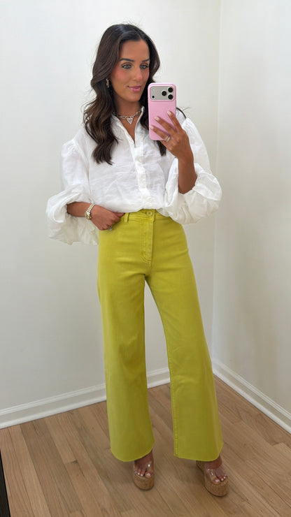 Straight Wide-Leg Lemon Jeans