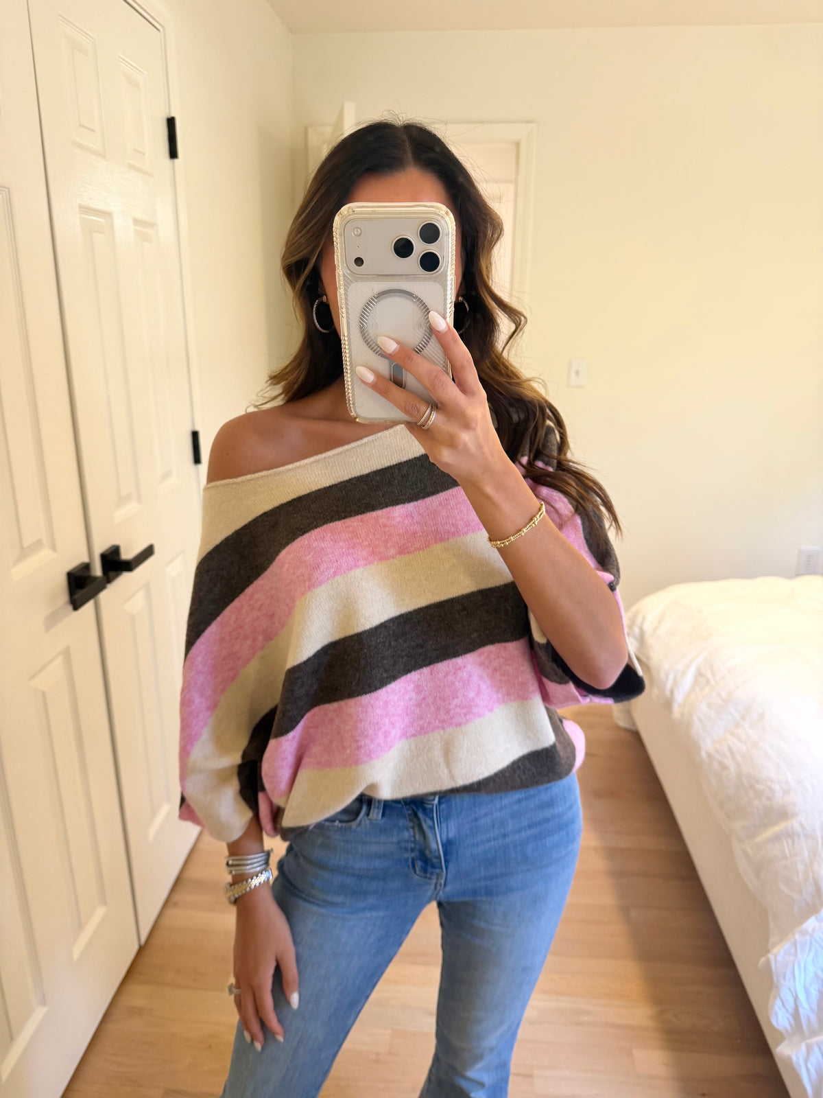 Relaxed Stripe Dolman Knit