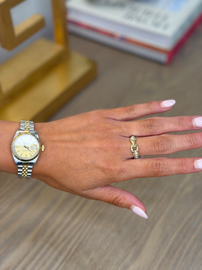 Mixed Metal Link Ring