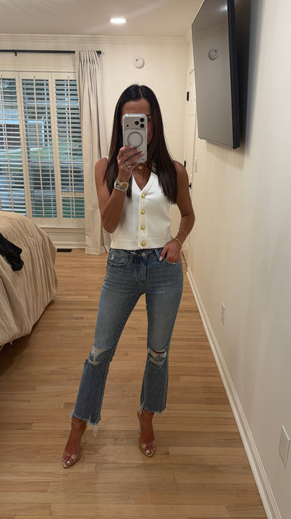 High-Rise Cropped Flare Jeans