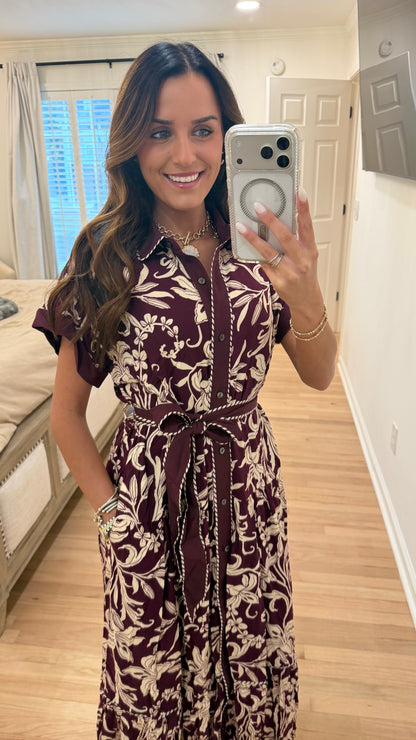 Meadow Midi Dress - Plum