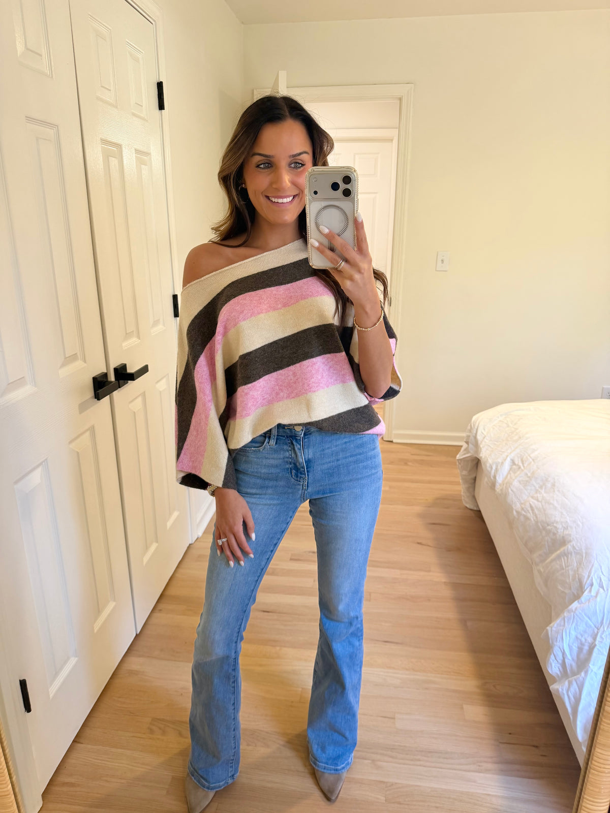 Relaxed Stripe Dolman Knit