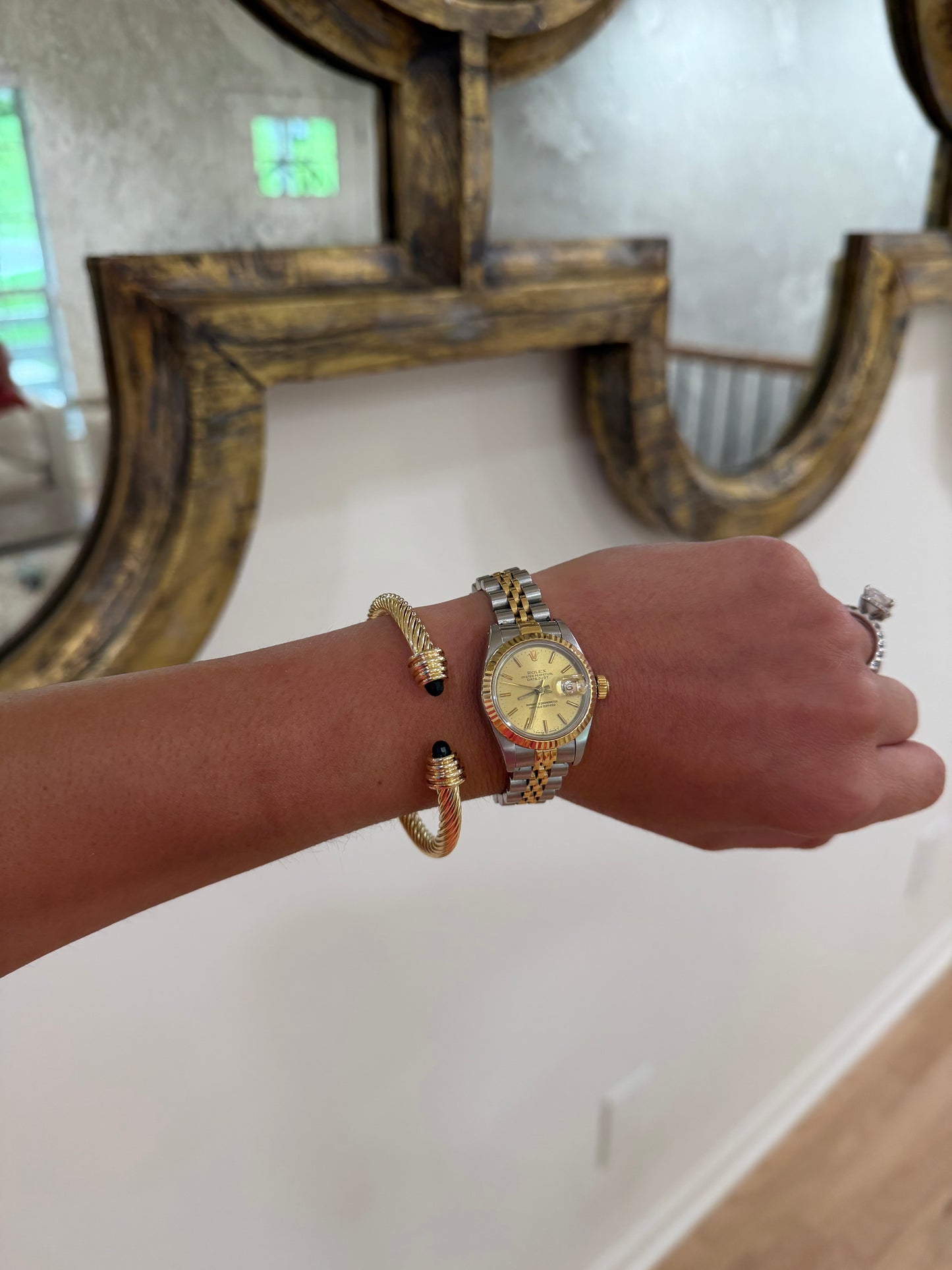 Gold Onyx Cuff