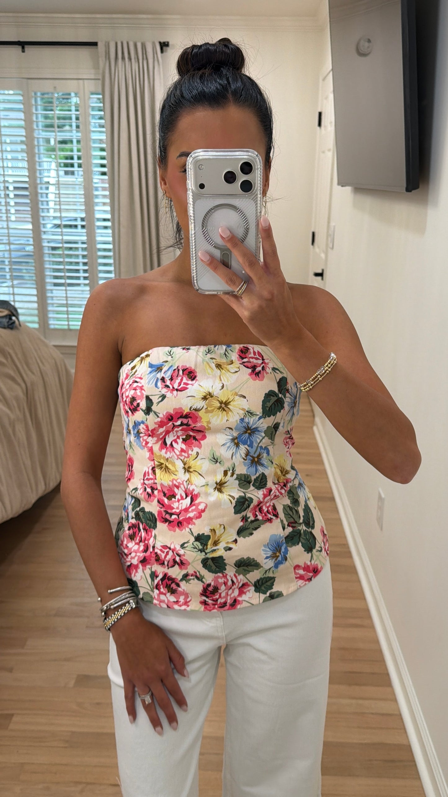 Floral Strapless Top