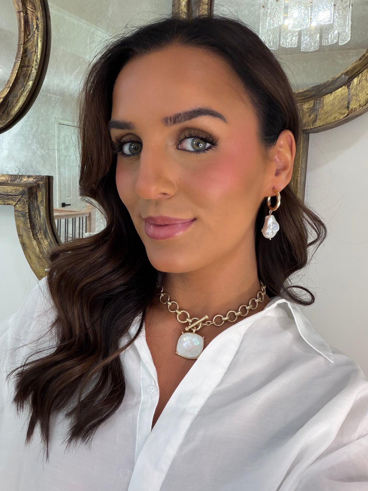 Pearl Drop Hoops