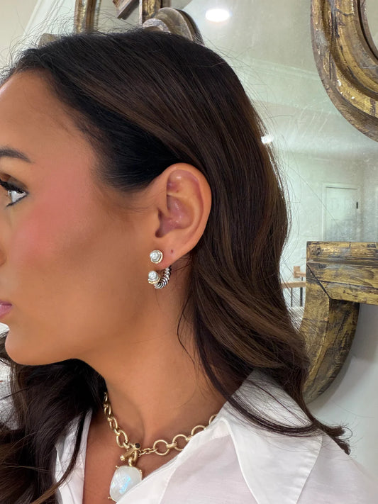 PREORDER Pearl Cuff Earrings