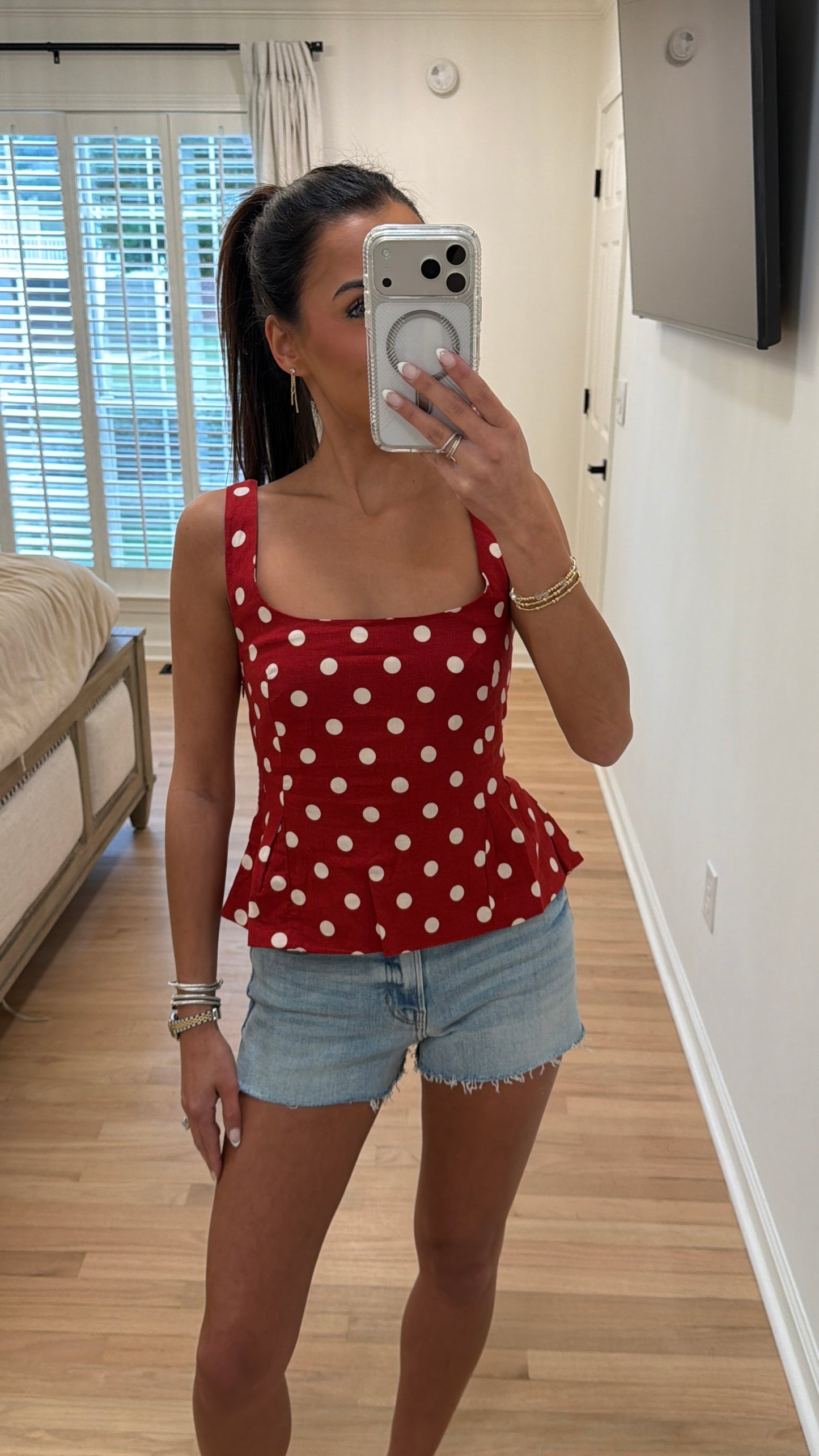 Cherry Polka Dot Top