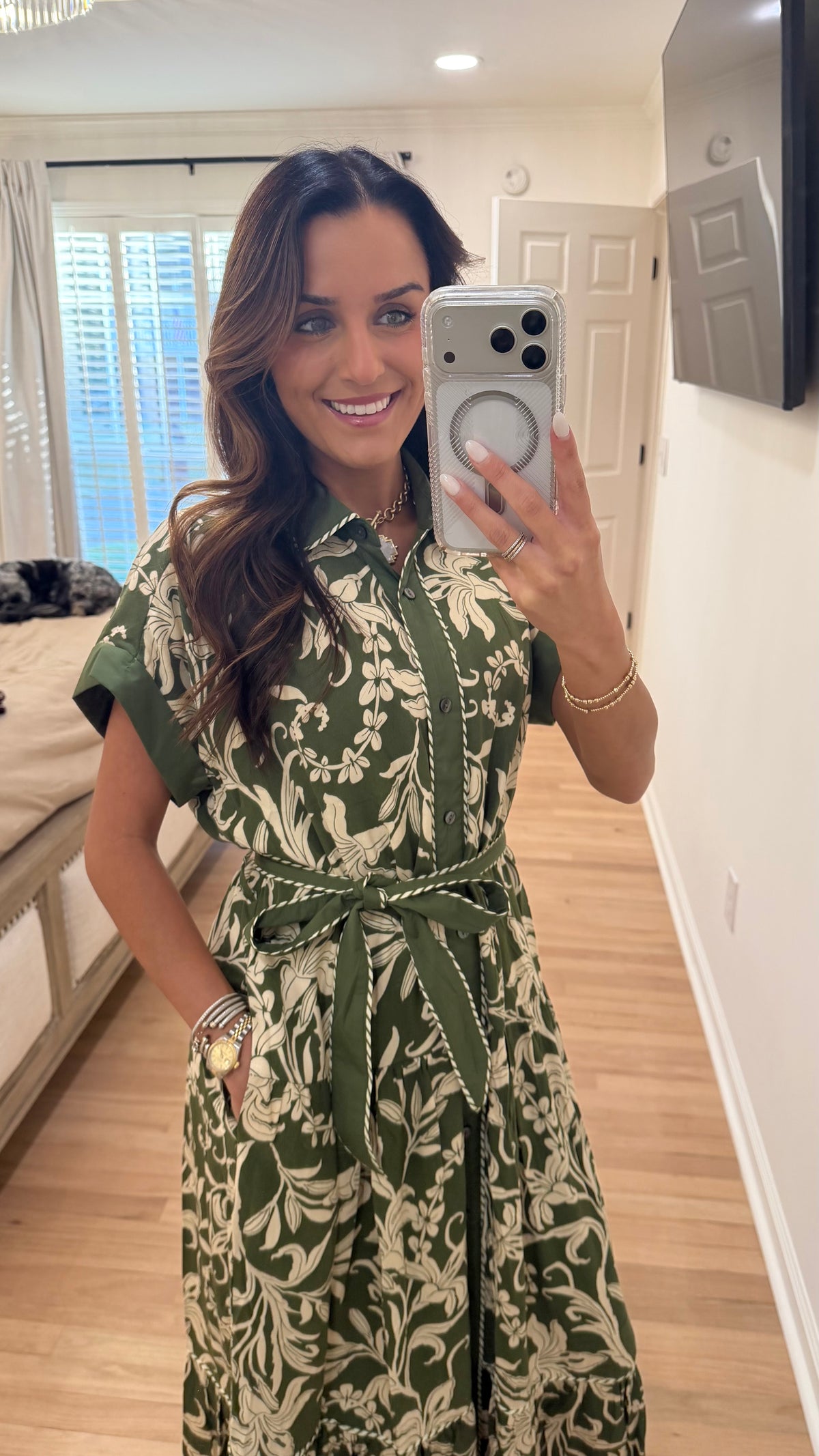 Meadow Midi Dress - Olive