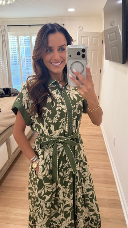 Meadow Midi Dress - Olive