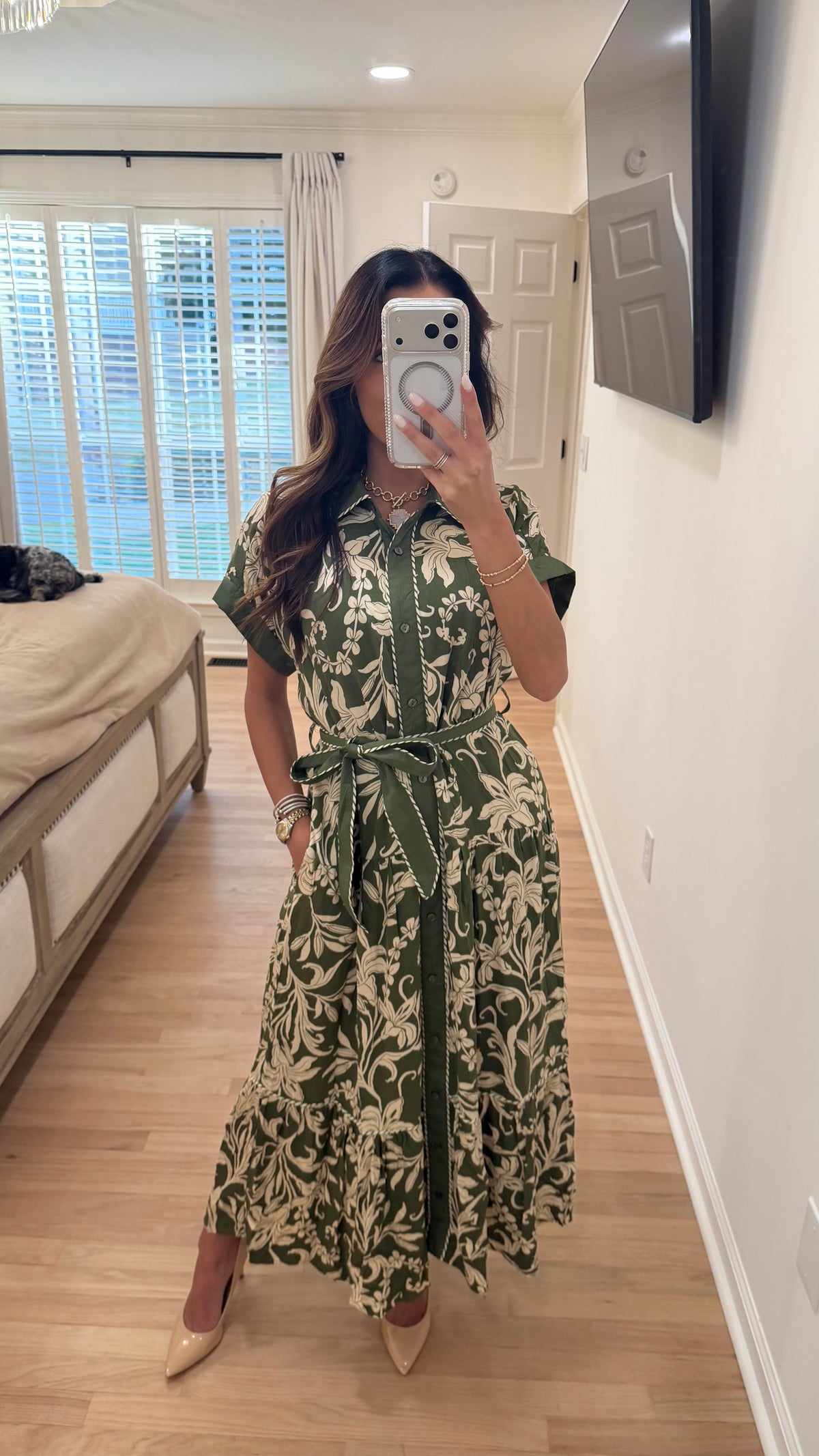 Meadow Midi Dress - Olive