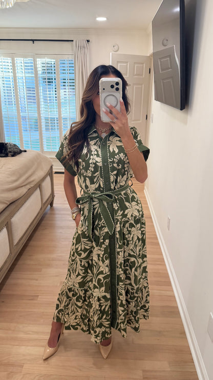 Meadow Midi Dress - Olive
