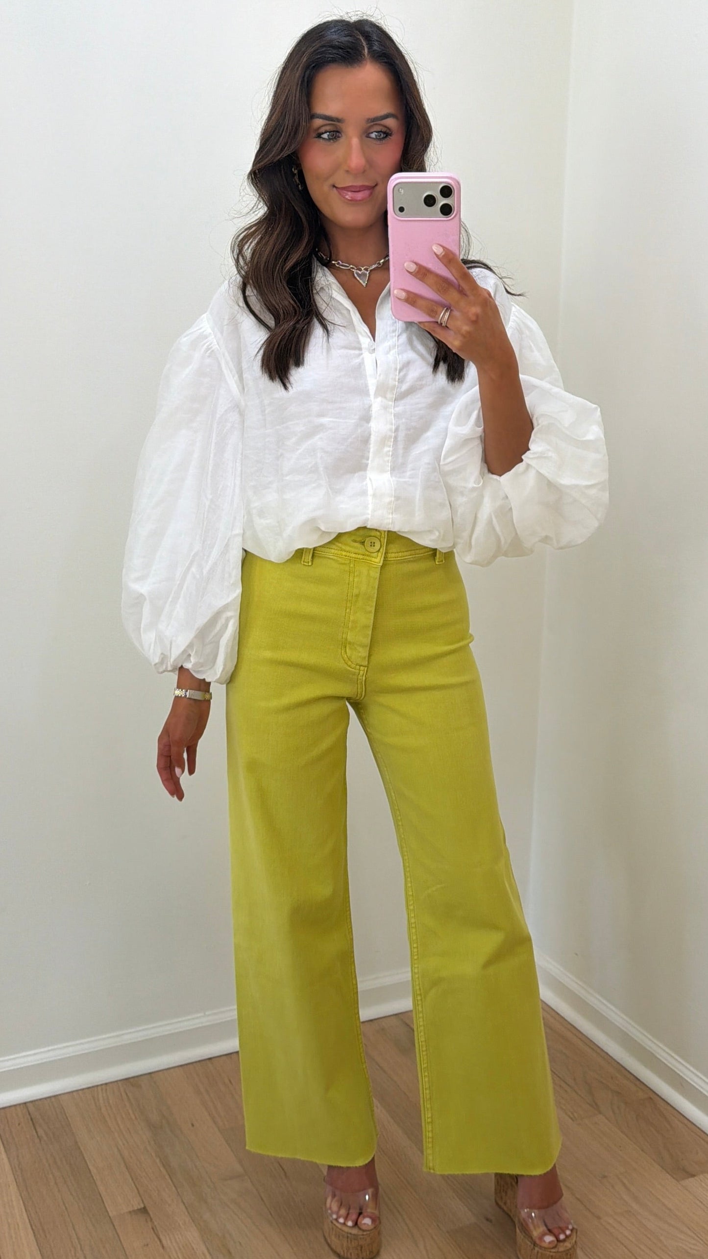 Straight Wide-Leg Lemon Jeans