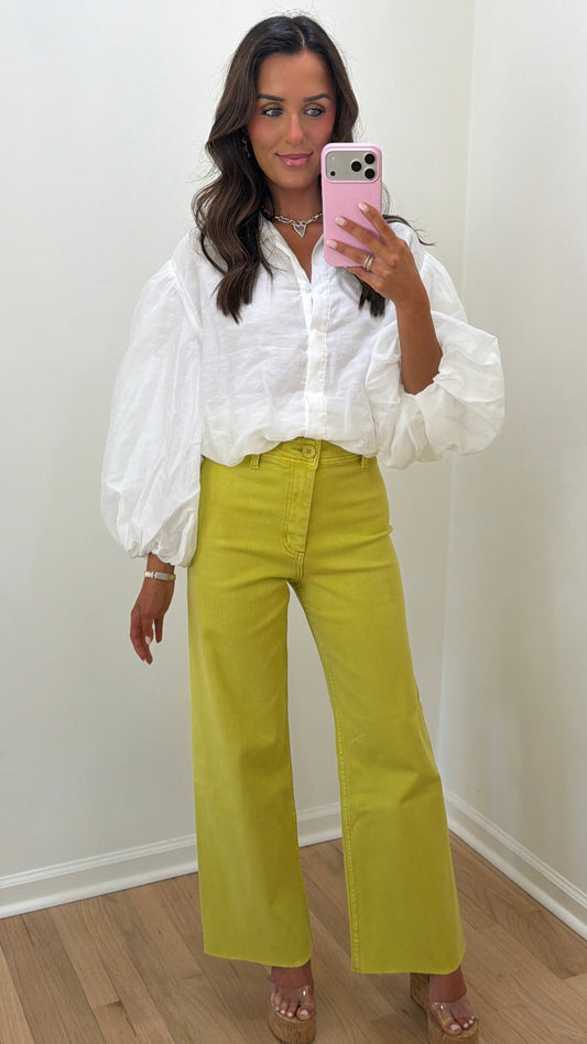 Straight Wide-Leg Lemon Jeans
