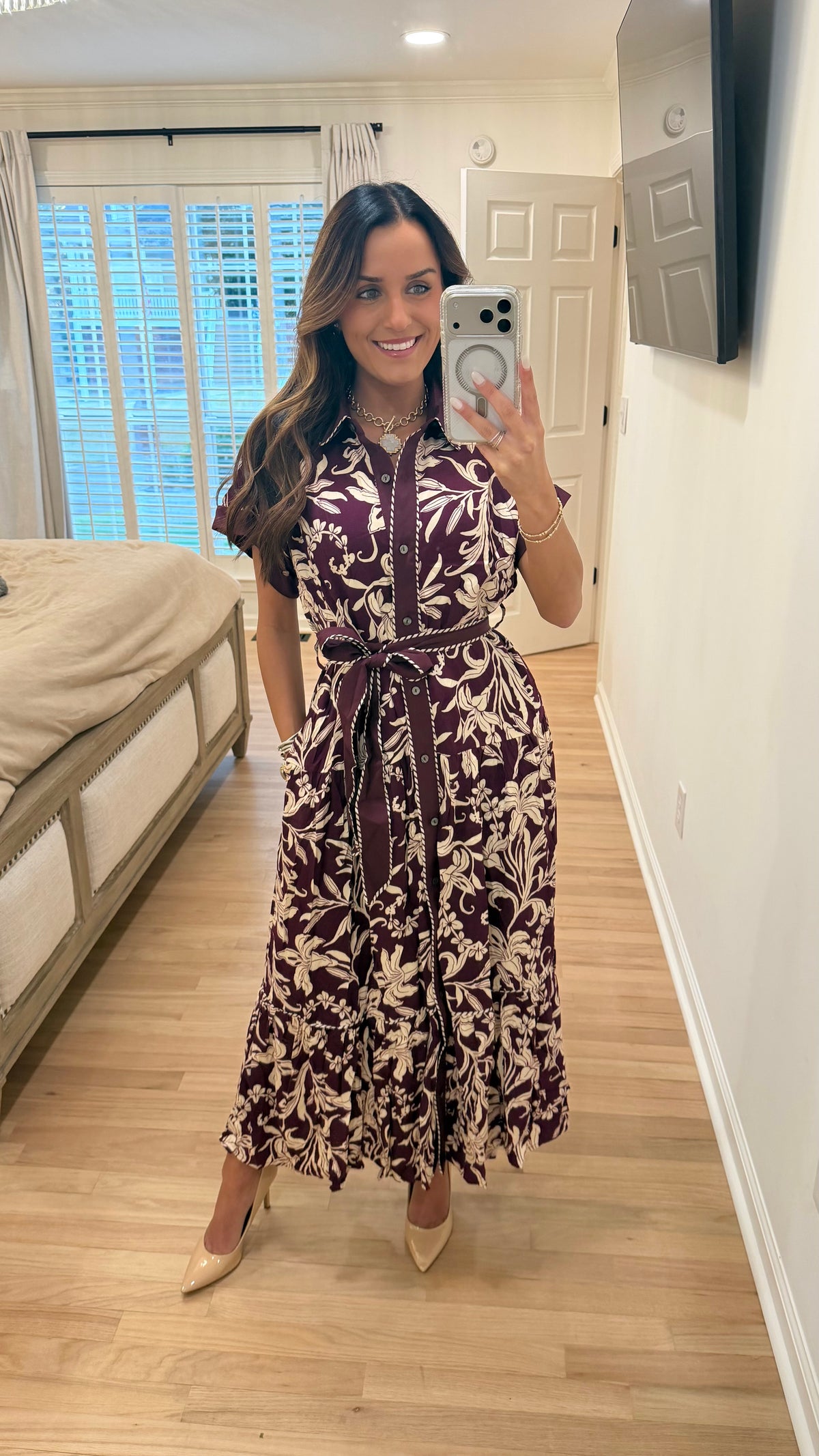 Meadow Midi Dress - Plum