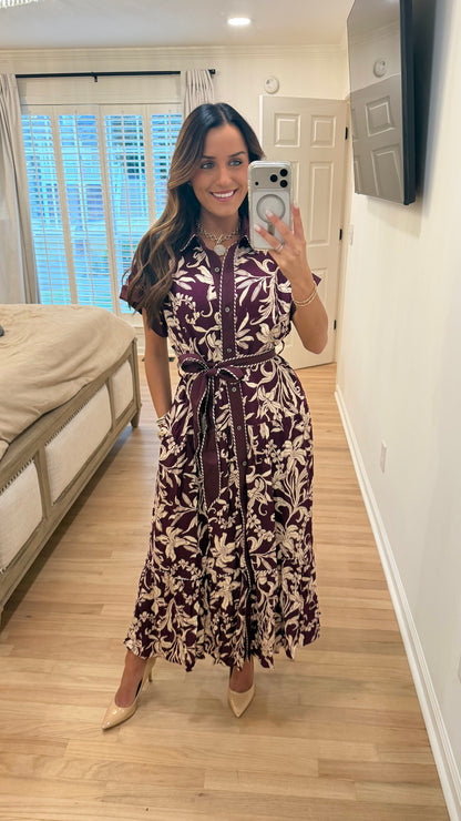 Meadow Midi Dress - Plum