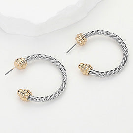Silver & Gold Twisted Hoops