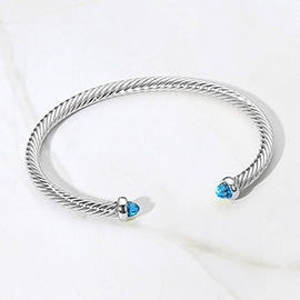 Stone Cuff Bracelet - Blue