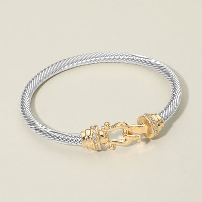 Two-Tone Cable Hook Bracelet