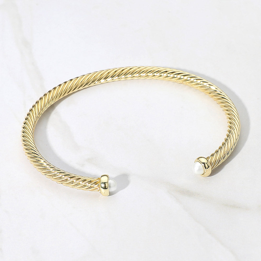 Mini Pearl Cuff - Gold