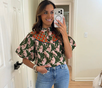 Tiger Print Blouse