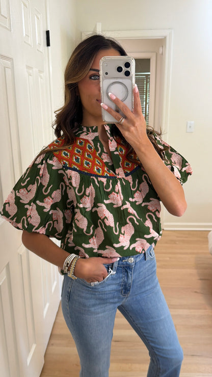 Tiger Print Blouse