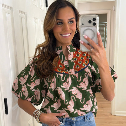 Tiger Print Blouse